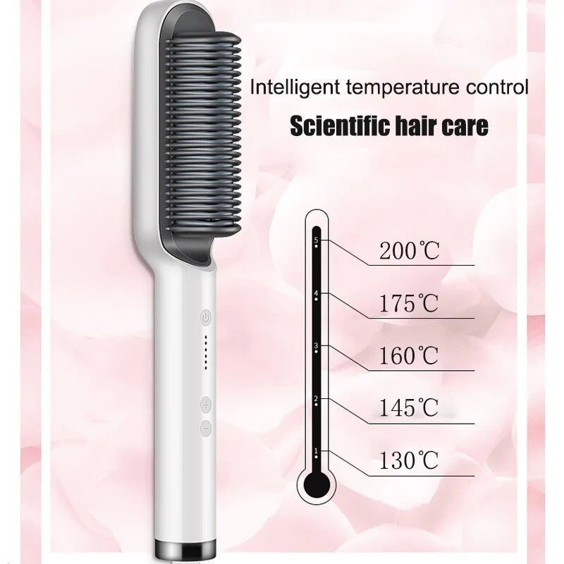 Electric Heated Hair Straightener Brush